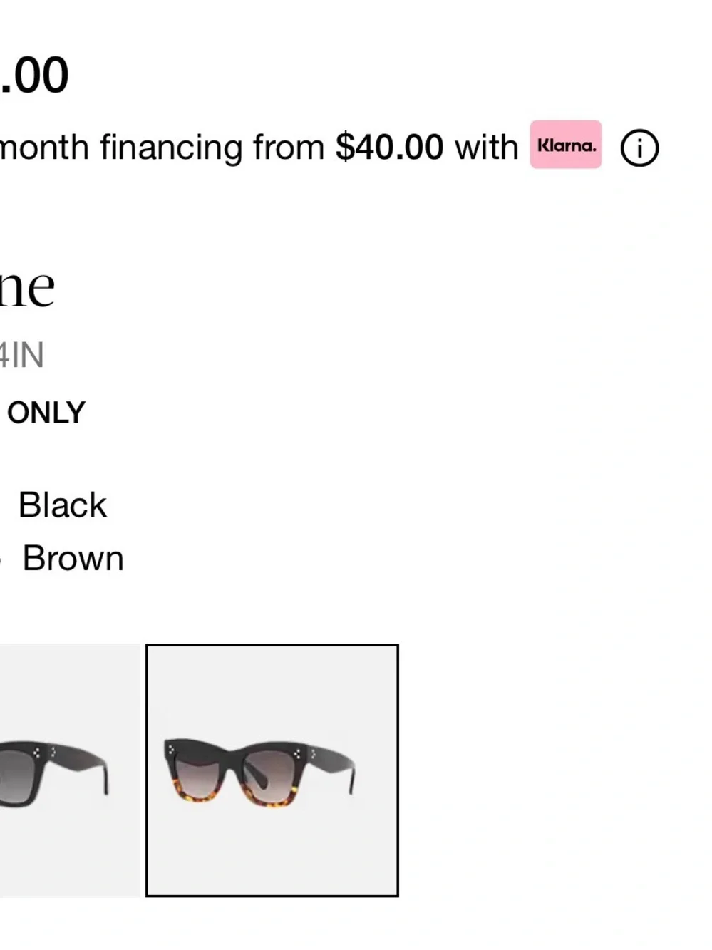 Celine Black and Tortoiseshell Cat-Eye Sunglasses